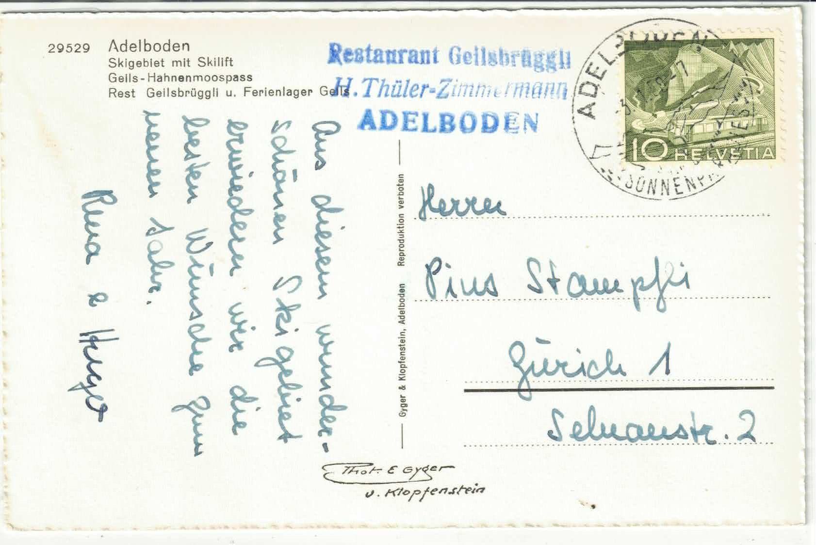 Cartes postales: Geils Adelboden im Winter - Multiview - Postauto – D'occasion à Ettingen par Kartenplanet 1