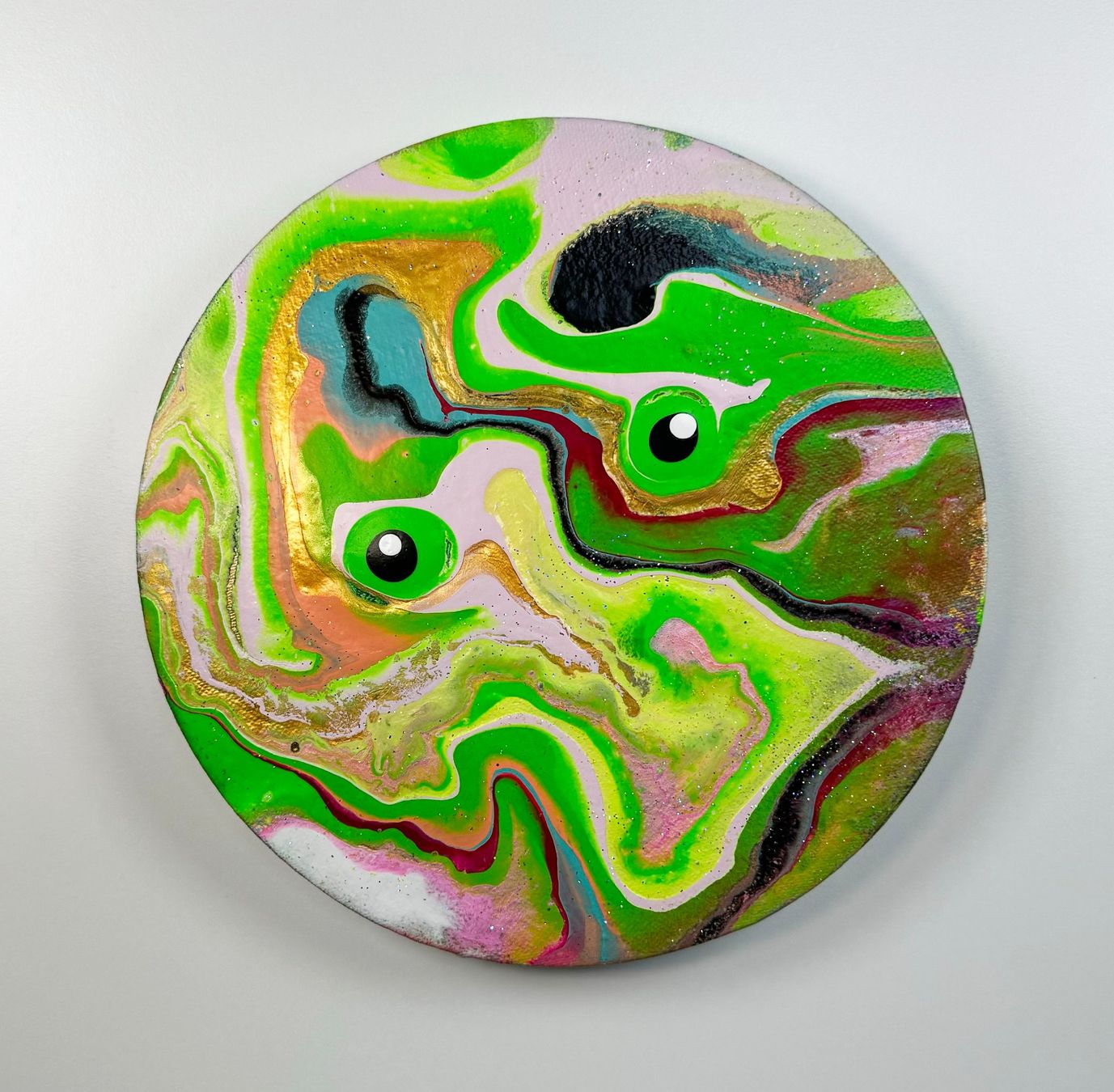 Dipinti: Acryl-Flüssigmalerei, kreisförmig – Usato da Schlieren venduto da MayaSheng1983