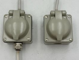2x Feuchtraum Steckdose Klappdeckel Aussensteckdose FELLER?