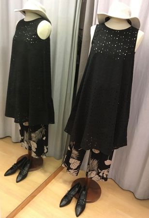 Piu & Piu Sommer Kleid kurz o A BW Lochstickerei schwarz 40