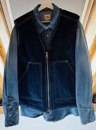 Camicia e gilet nuovi XL di jeans Zara