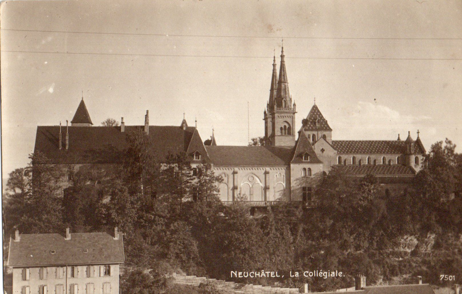 Cartoline postali: Neuchâtel - La Collégiale – Nuovo (secondo la descrizione) da Melano venduto da pisonsdro