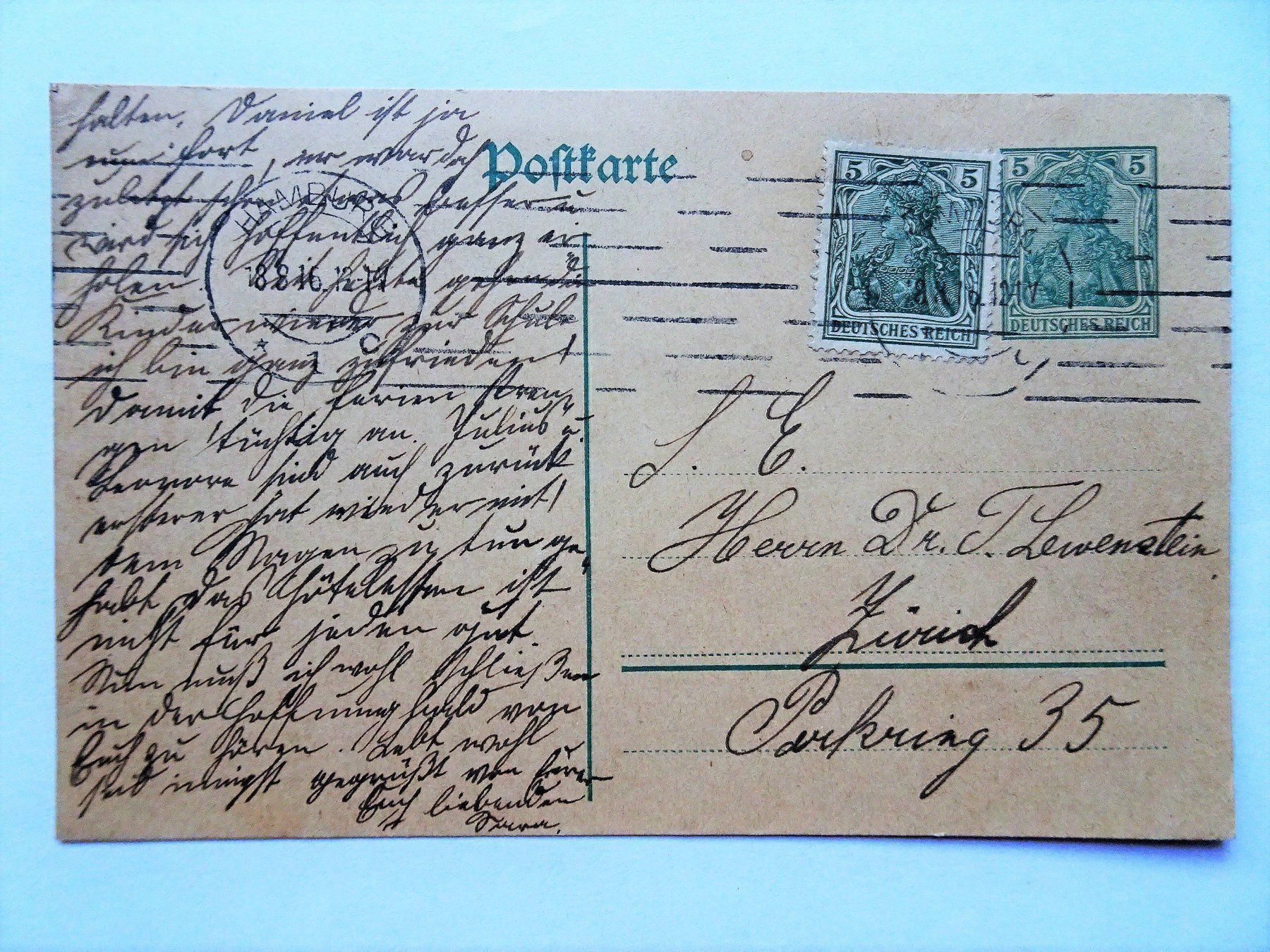 Cartoline postali: 1916 – Usato da Aadorf venduto da Chnorli-Furz