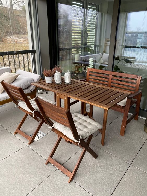 Nämmarö Gartentisch mit Bank und Stühlen Kaufen auf Ricardo