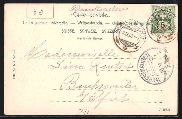 Cartoline postali: Wädensweil, Ortspanorama mit Feldern un – Usato da Berlin venduto da bartko-reher 1