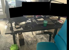 Elektrisch höhenverstellbarer Bürotisch 160 × 80 cm Schwarz