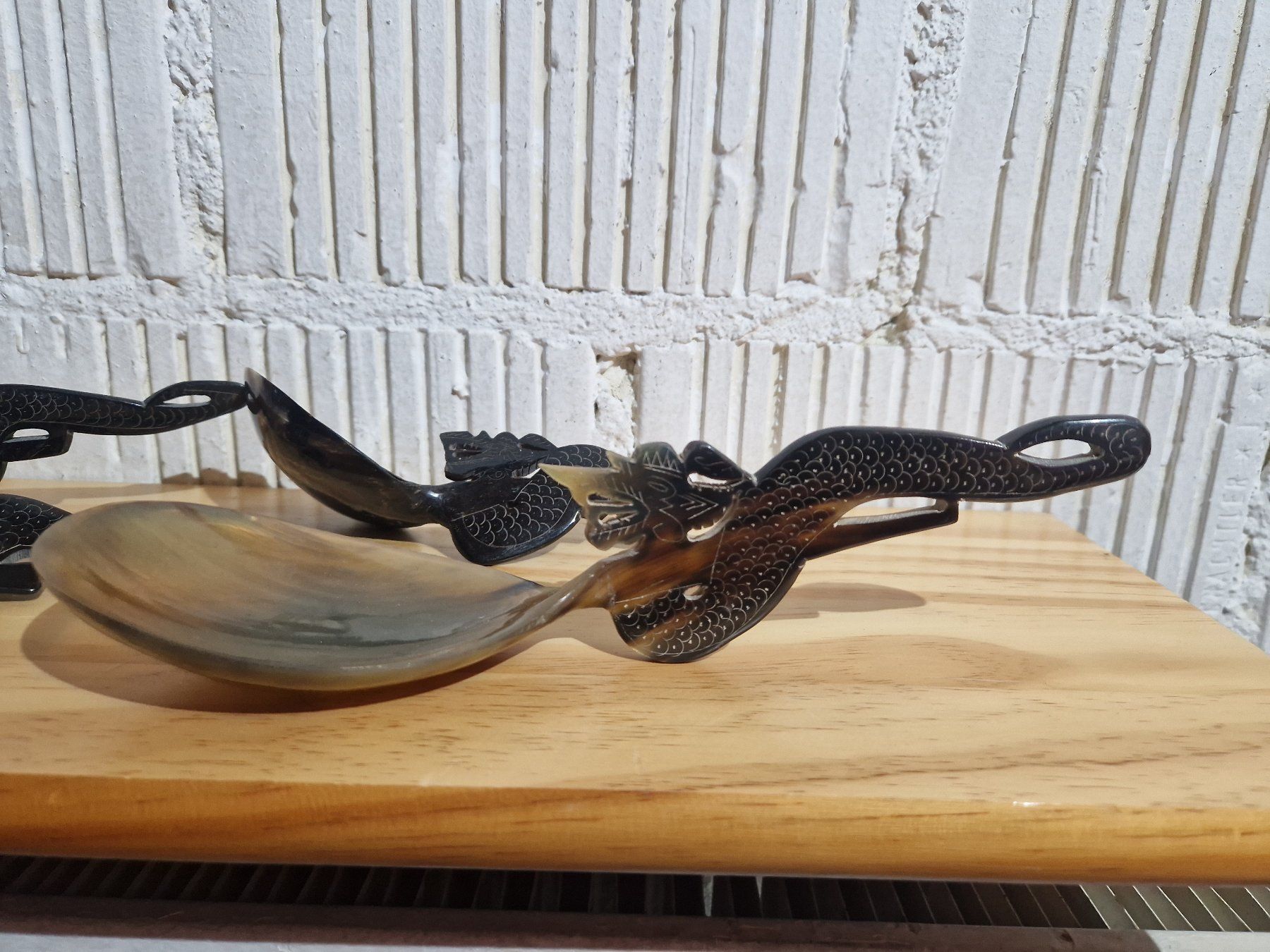 Löffel: Löffel Kunst Horn – Gebraucht aus Seedorf BE von Stibutz 2