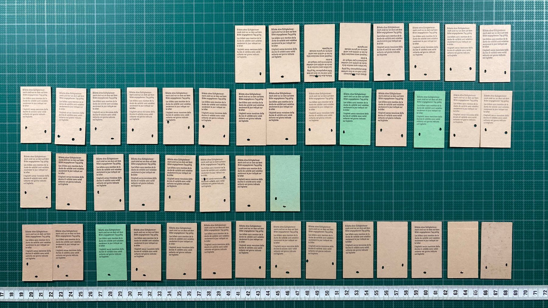Tickets: Olten, 44 Edmondsonsche Bahn Billette, 1984, SBB – Gebraucht aus Lenzburg von fh1 5