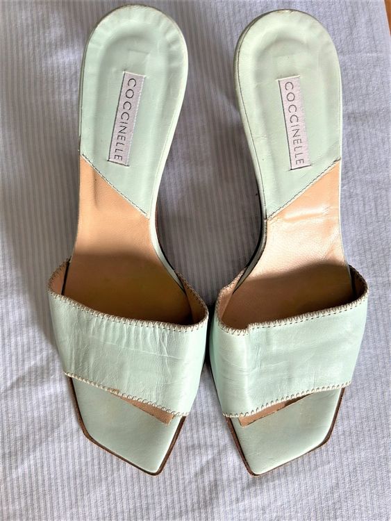 Sandales Patrizia Blanches à Semelles Cuir - Taille 39 - Neuf Dans Son Emballage