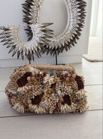 Clutch Tasche bestickt beige Grösse neu