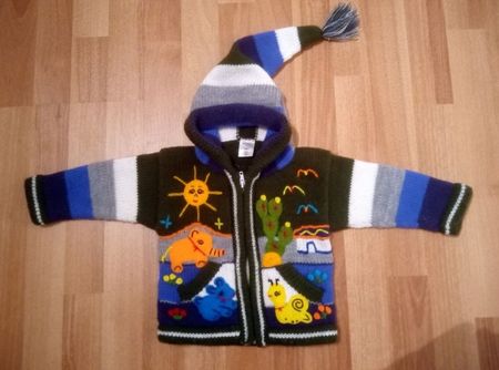 Baby/Kinder - Anden/Peru - Strickjacke - Grösse Ca. 86/92