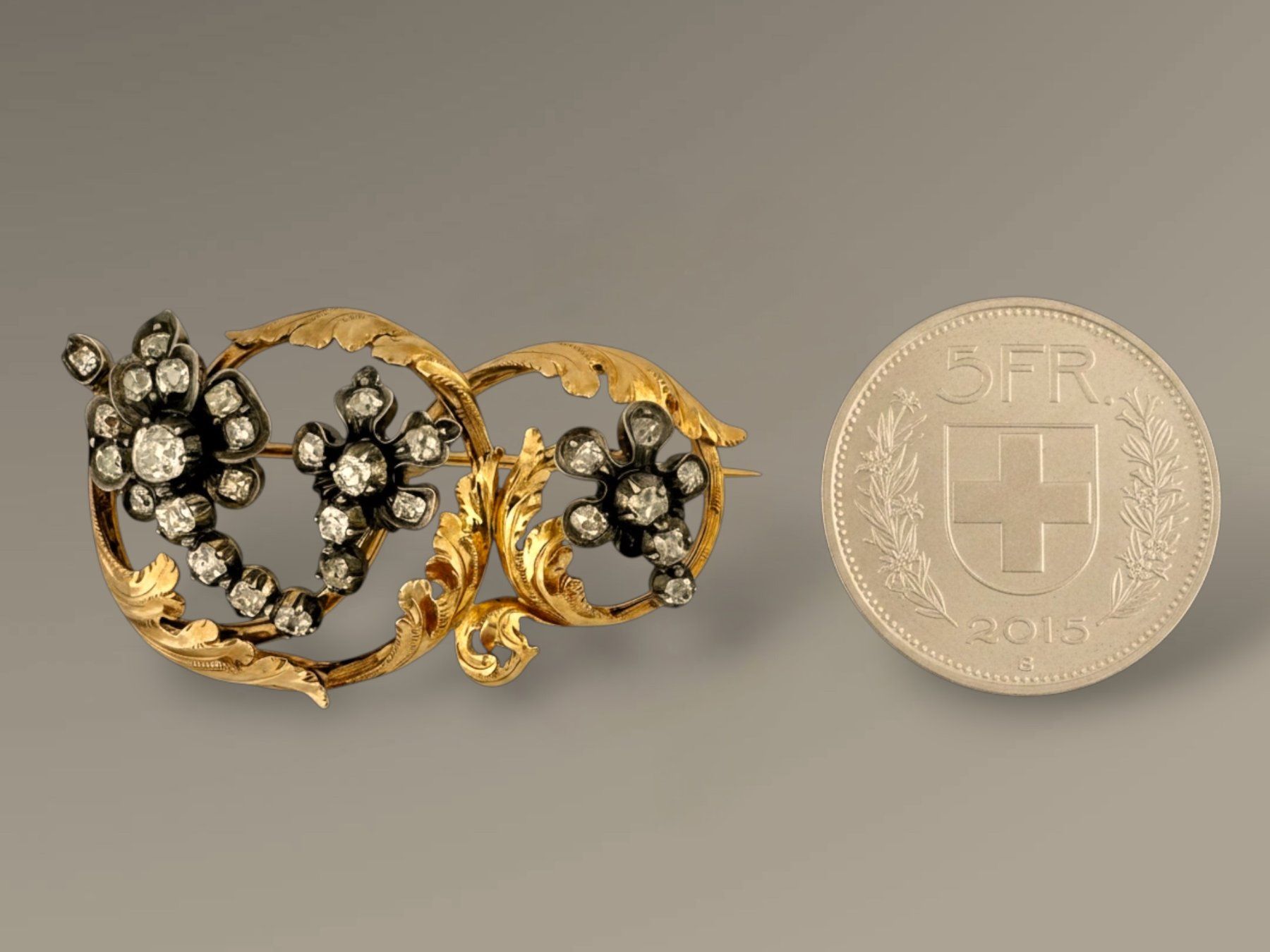 Spille & Fermagli: Antike Diamantbrosche um 1870, ca. 2,3 ct – Usato da Zuzwil SG venduto da artimmo 6