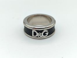 Original D&G Dolce & Gabbana Ring Edelstahl Leder Gr. 60