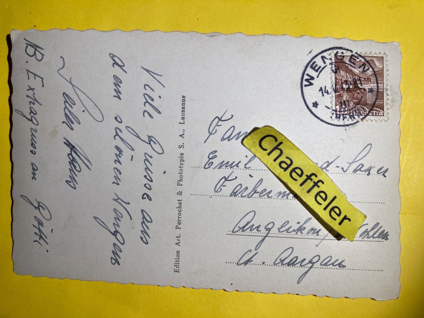 Cartoline postali: 1943 Wengen und Jungfrau – Usato da Zürich venduto da Chaeffeler 1
