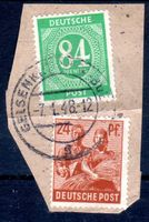1948 DEUTSCHE POST 2 MARKEN AUF FRAGMENT GESTEMPELT - MA147