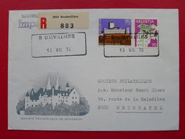 1976: Aushilfsstempel von BOUDEVILLIERS (NE)