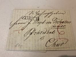 1824 Faltbrief mit Inhalt Stabstempel Zürich - Chur
