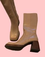 NeueDamenstiefel aus Leder, Camel Farbe, Grösse 38 Marke Ras