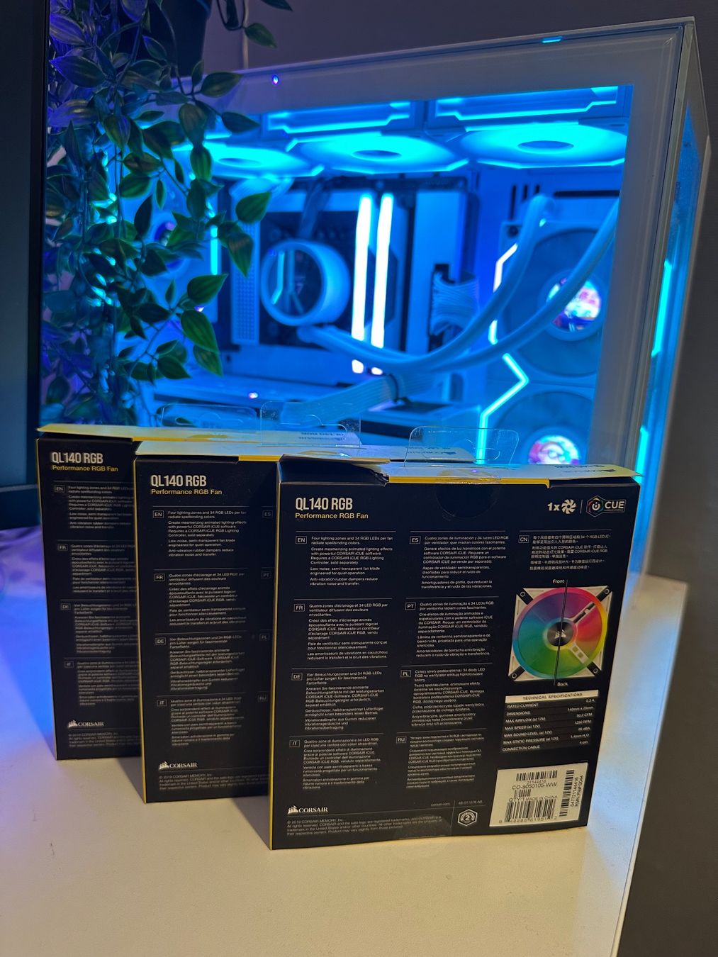 Componenti elettronici: Corsair QL140 RGB weiss – Nuovo e nell'imballaggio originale da Grabs venduto da Jano1 1