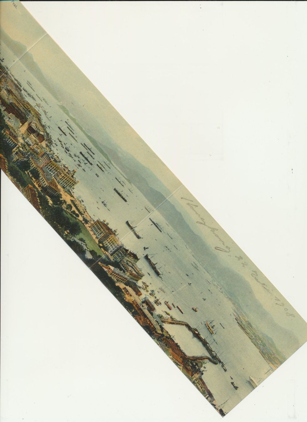 Cartoline postali: 1908 AK, Hongkong, "Blick auf den Hafen" – Usato da Winterthur venduto da Zupogeru 1