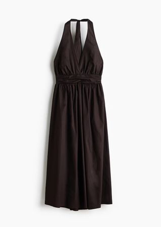 Damen Kleid Neckholder Dunkelbraun Grösse S neuwertig