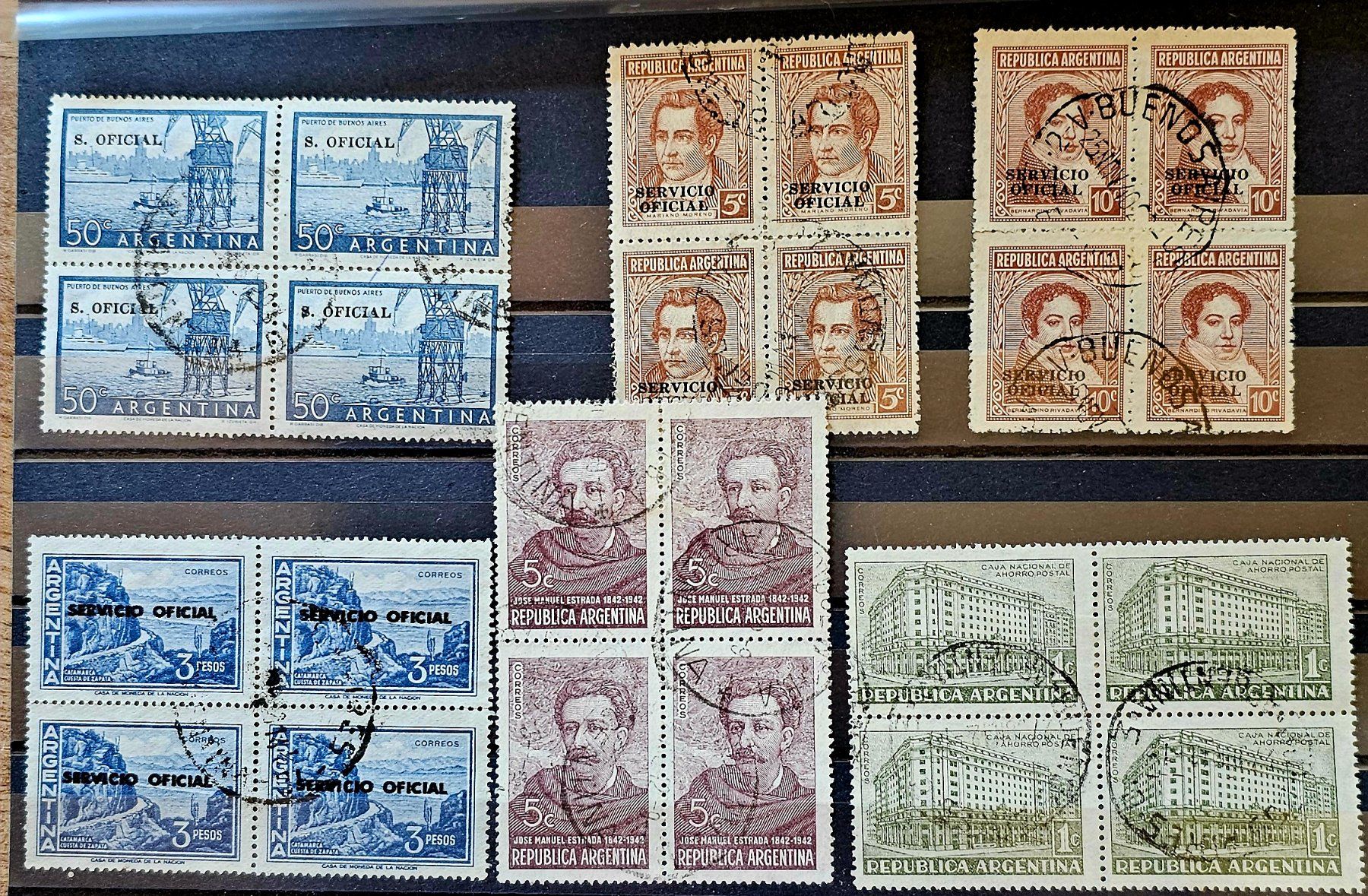 Alle Briefmarken: Argentinien-  alte 4er Bl. gestempelt – Gebraucht aus Les Valettes von Nuba1