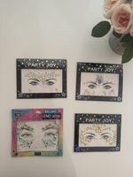 Gesichtsschmuck Aufkleber Set 4 Stück neu