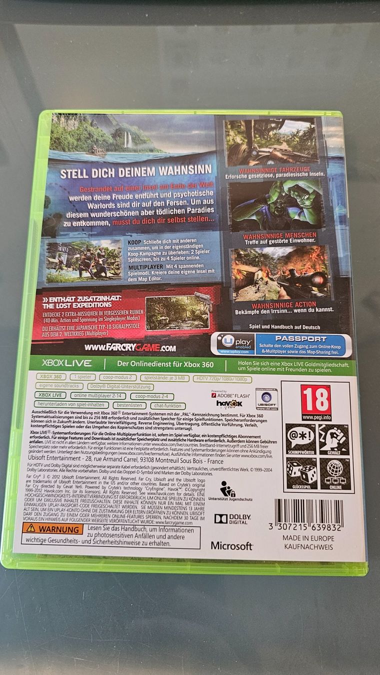 Spiele: Farcry 3 Xbox 360 The Lost Expeditions Edition – Gebraucht aus Koppigen von Kellerfundsachen 2