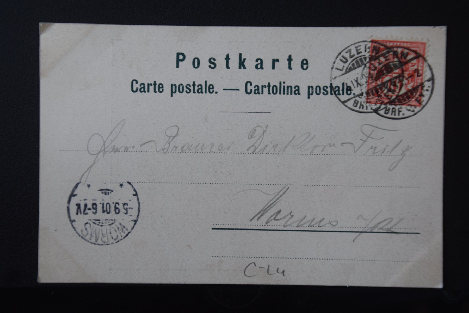 Cartoline postali: AK Luzern, Restaurant Rosengarten 1901 – Usato da Luzern venduto da CH2018 1