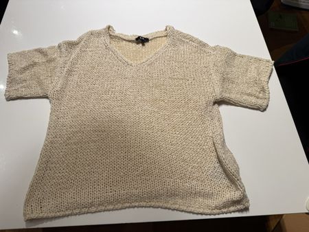 Beiges kurzärmliges Shirt Damen Grösse S
