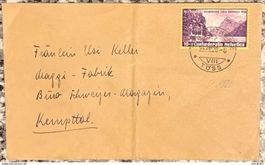 Brief Pro Patria 1938 mit falscher Jahreszahl!