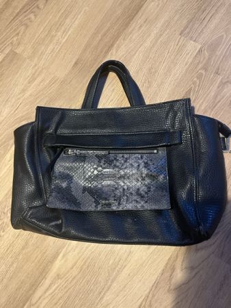 Calvin Klein Tasche Leder schwarz mit Portemonnaie gebraucht