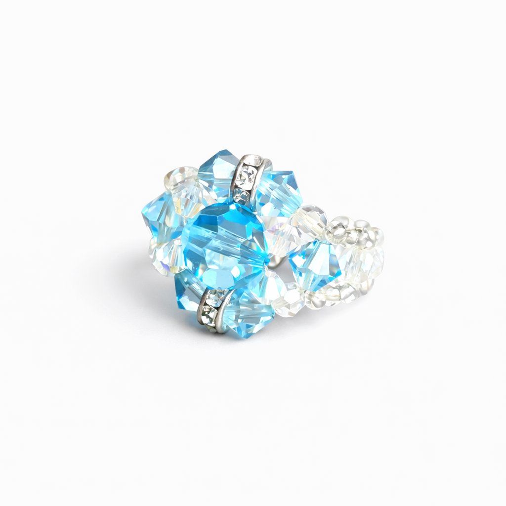 Ringe: Damen Ring Blau Statement Glasperlen – Neu und originalverpackt aus Fully von VaneaSelection 3
