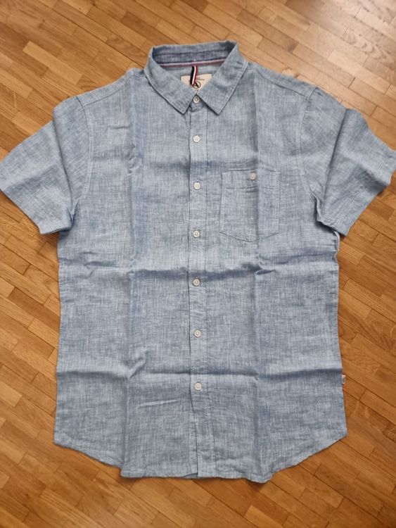 Chemise Manches Courtes AIGLE En Coton Bleu Clair à Carreaux - Taille M (39/40) - Occasion TB état