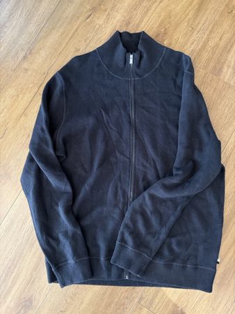 Herren Strickjacke BOSS schwarz Reissverschluss Grösse XL