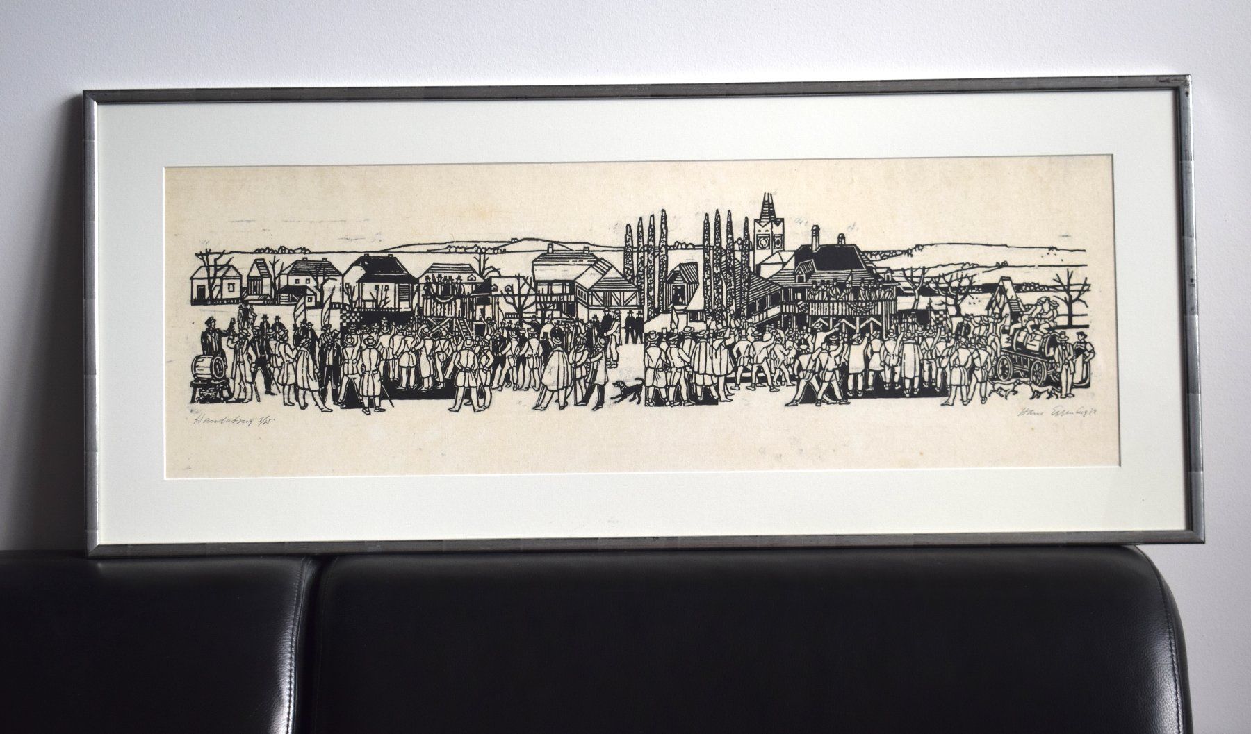 Dipinti: Hans EGGENBERG Festgemeinde Radierung 1974 Münsingen – Usato da Zürich venduto da kunstarchiv.online
