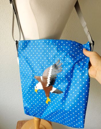 TASCHE BAG mit ADLER BLAU SHOPPER ADLER BIRD BEUTEL VINTAGE