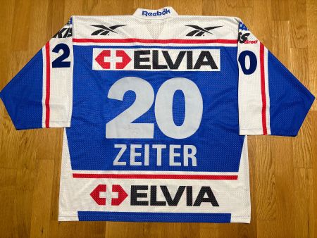 ORIGINAL ZSC LIONS # 20 ZEITER 1999/2000 TRIKOT SIGNIERT XL