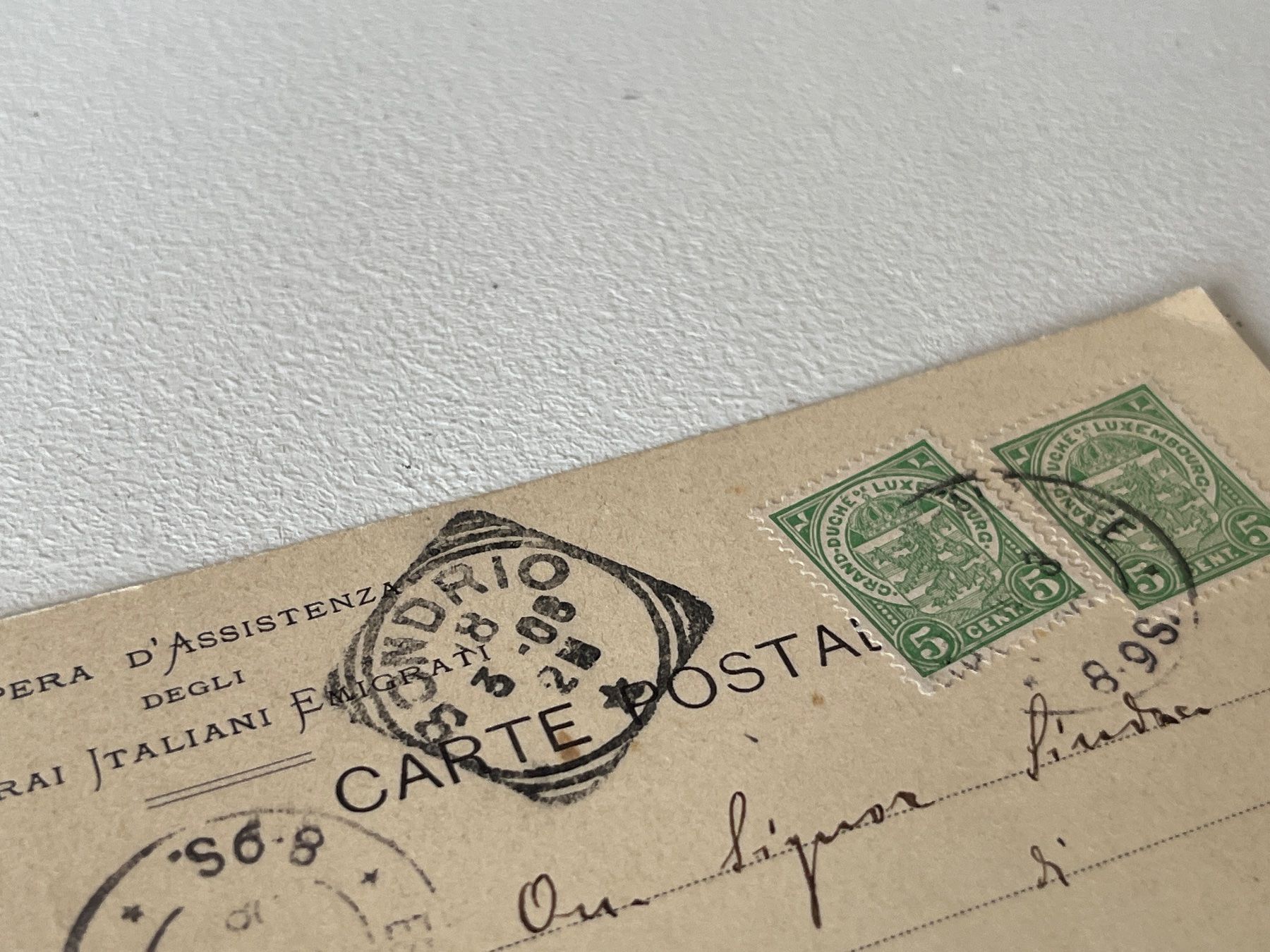 Alle Briefmarken: Luxemburg Alte Postkarte, 1908 – Gebraucht aus Chiasso von AzenYa