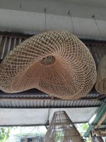 Lampe Rattan Lampenschirm Beleuchtung Hängelampe Rattanlampe