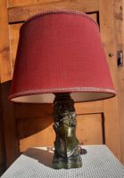 Tischlampe antik; Keramiklöwe (ein Paar vorhanden)