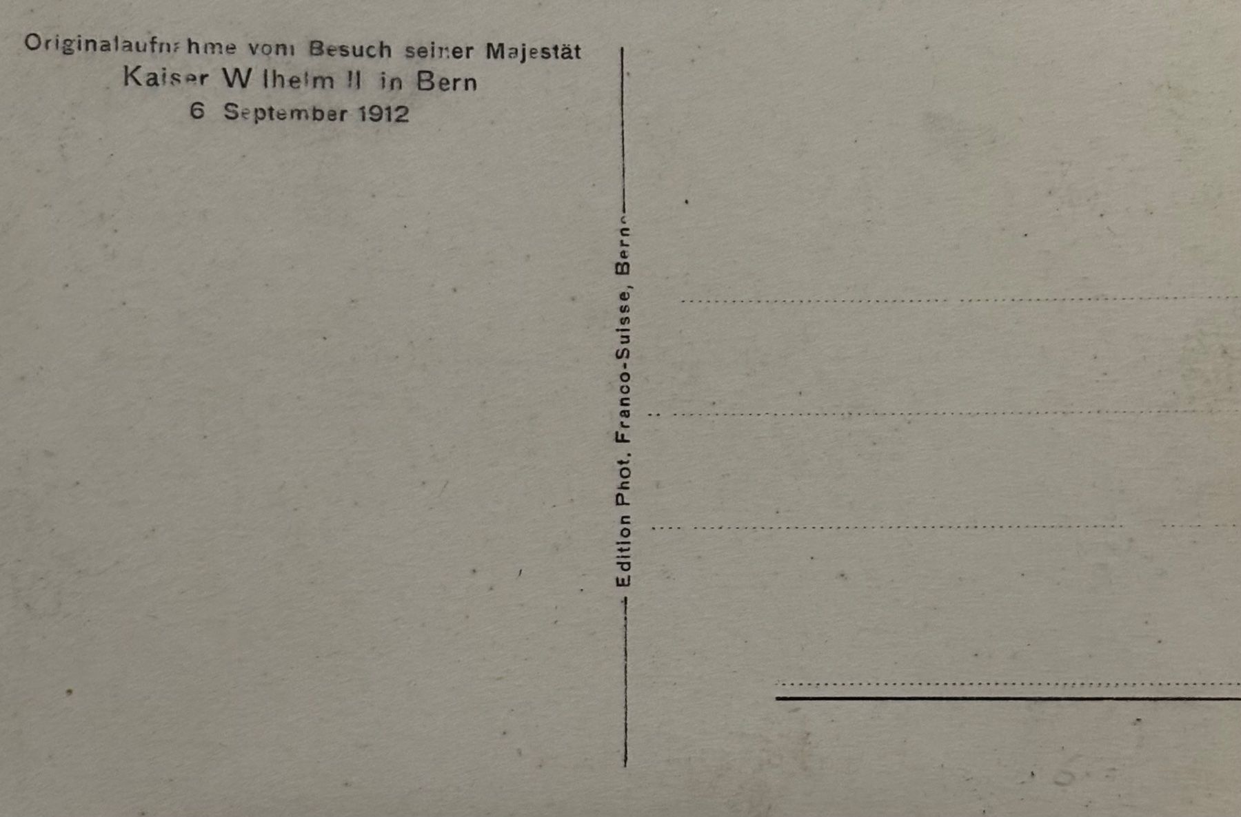 Cartes postales: Kaiser Wilhelm II in Bern – D'occasion à Frauenfeld par Merk52 1