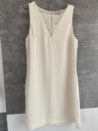 Schickes Etui-Sommerkleid,Gr.38,V-Ausschnitt Spitze