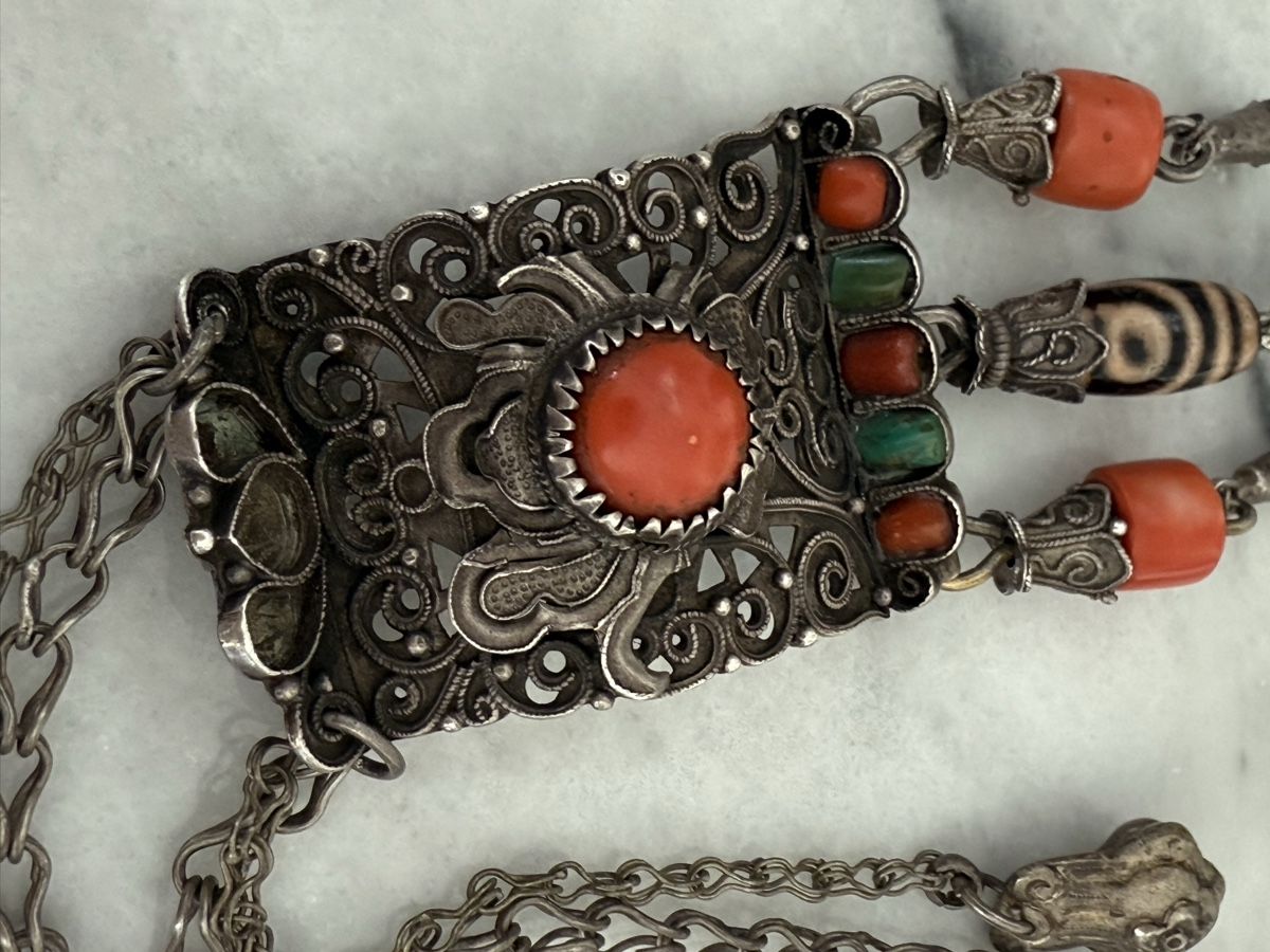 Ciondoli: Silberschmuck Anhänger mit Koralle  – Usato da Aarburg venduto da Schatzaffe 2