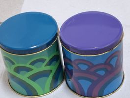 2er Set Blechdosen mit Deckel Vintage 1960/70 er Jahre