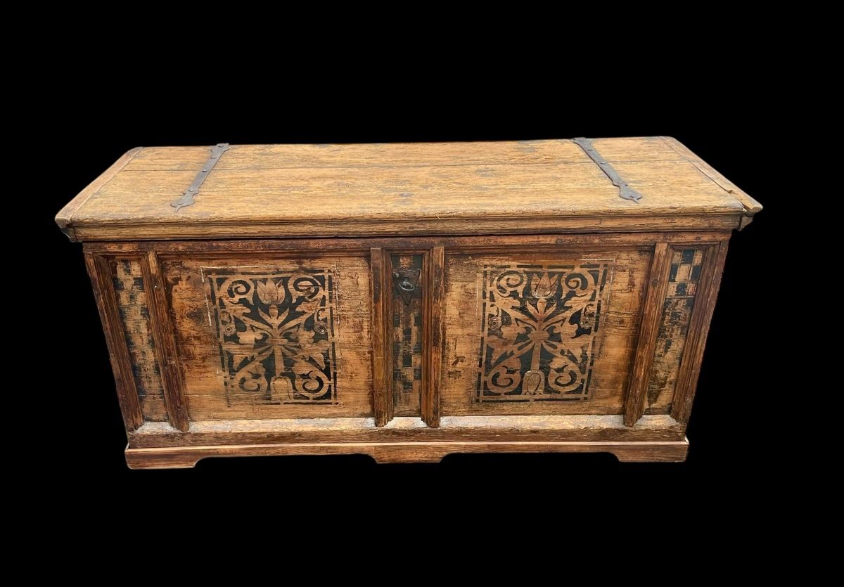 Cassapanche: Flimser Truhe mit Verweis Caviezel 1698 – Usato da Ottikon venduto da san_w99n