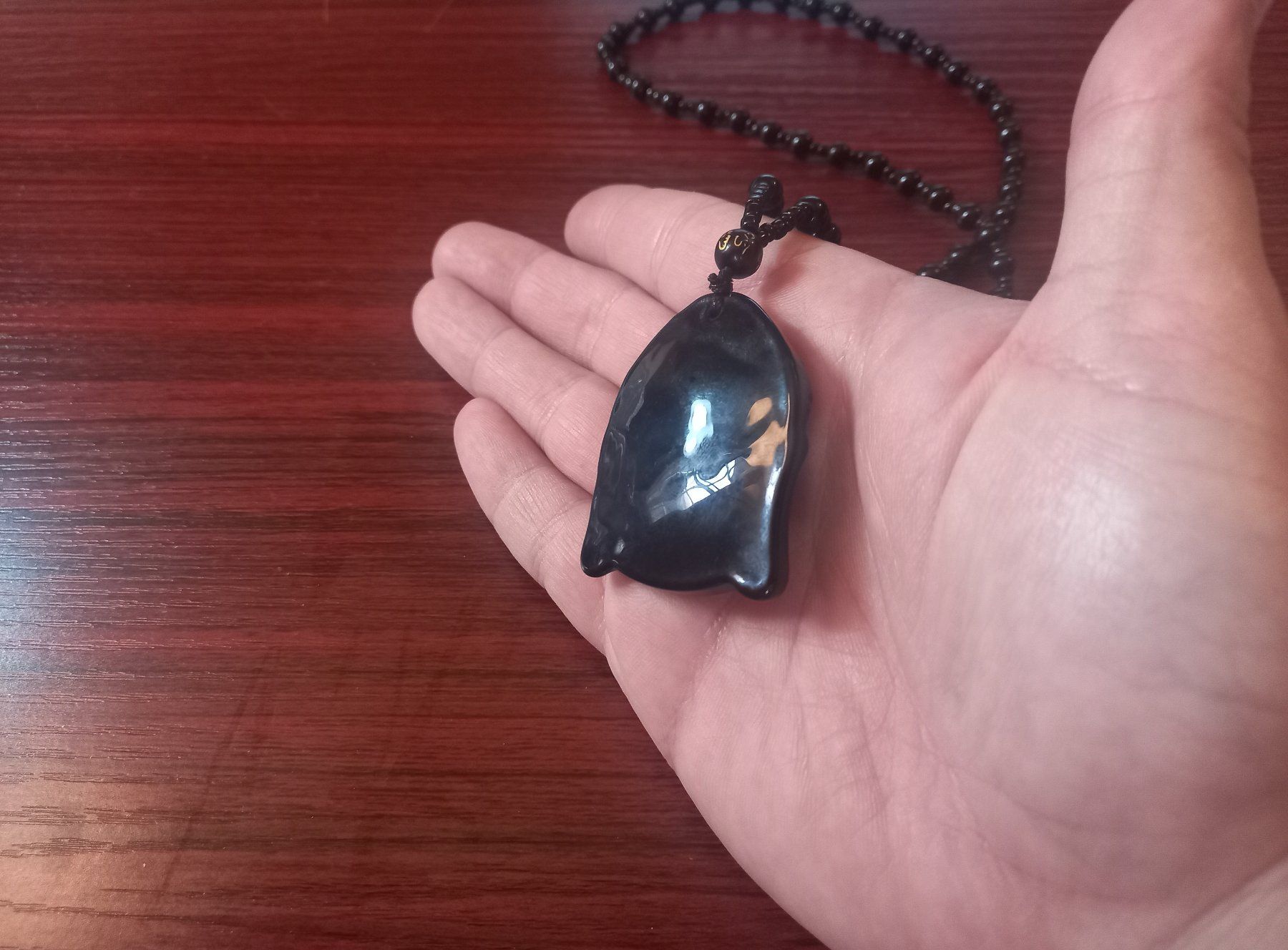 Catenine: Obsidian Buddha Halskette - Collier Buddha en obsidienne – Nuovo e nell'imballaggio originale da Bussigny venduto da NATURALO 2