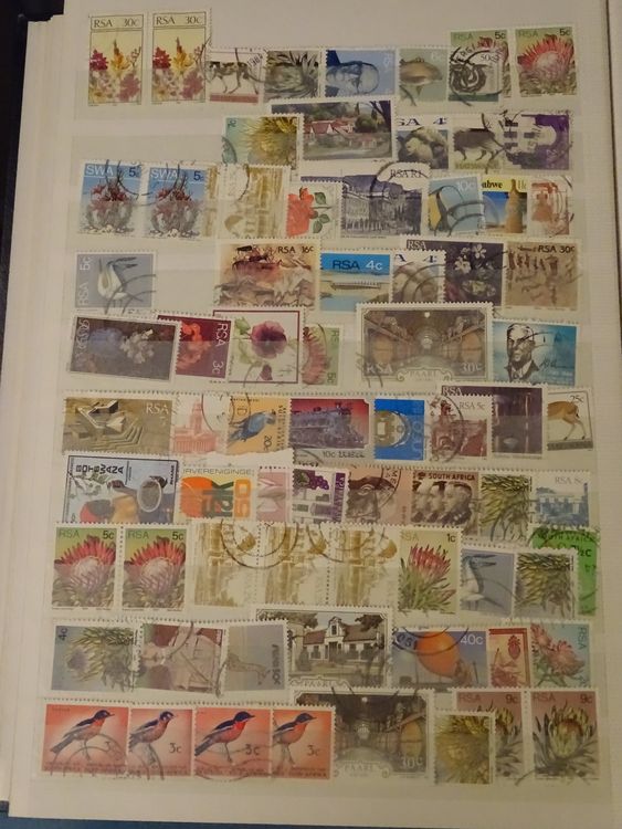 Südafrika Steckalbum schwarz 16 Seiten, v.a. gest. Marken 10