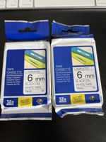 2x Schriftband Kassette TZe-211 6mm Schwarz Weiss