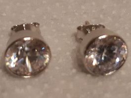 Ohrstecker Sterling Silber 925 Zirkonia weiss 7mm
